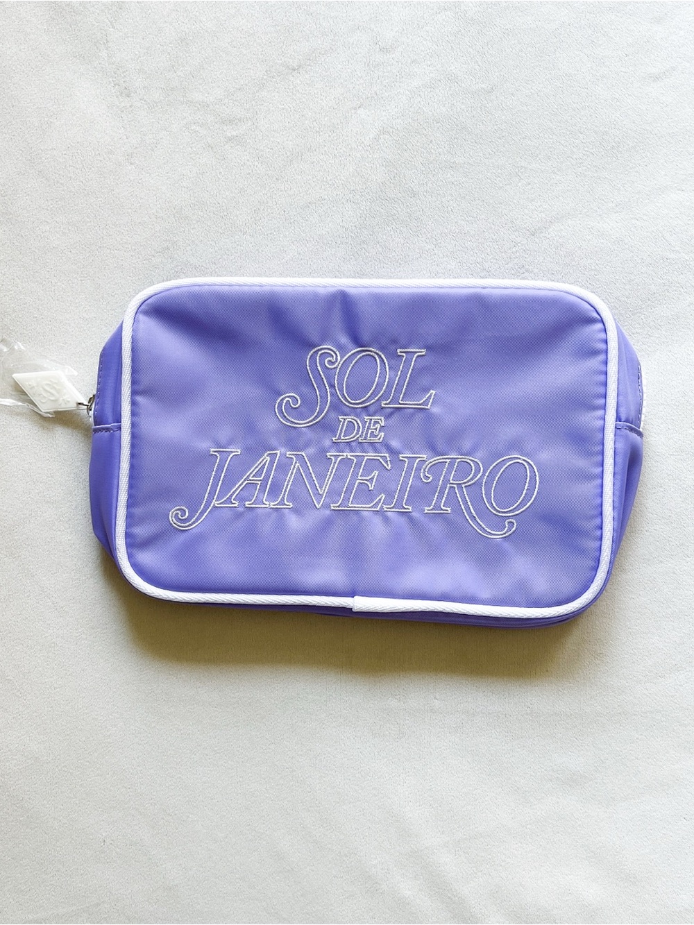 Sol de Janeiro Lavender Cosmetic Pouch with White Trim